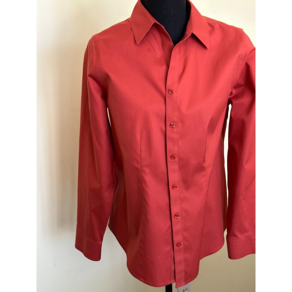 Chico Non‎ Iron Blouse/Top size 0 Rust Terracotta  Longsleeve Non Iron Blouse